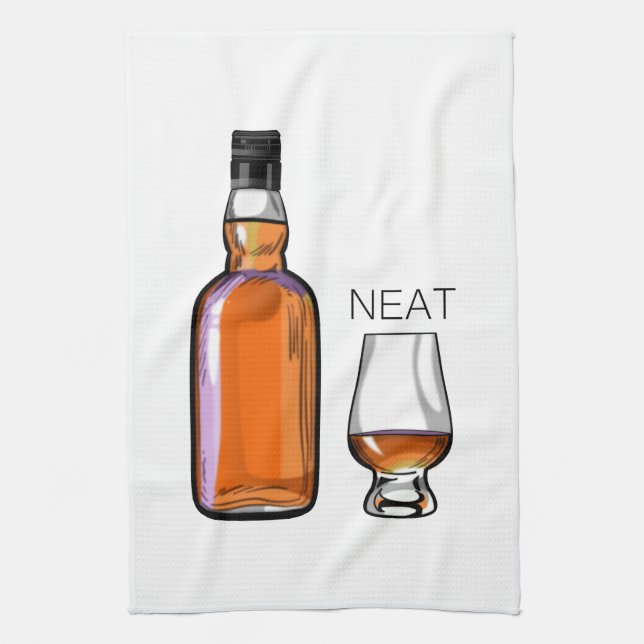 Paño De Cocina Whiskey Neat es gracioso beber alcohol (Vertical)