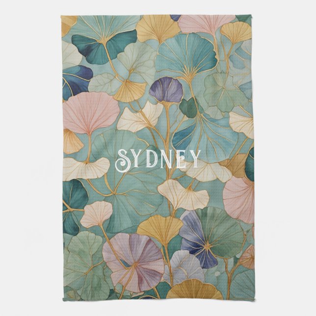 Paño De Cocina Whispering Pastel Gingko (Vertical)