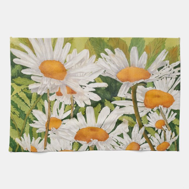 Paño De Cocina White Daisies (Horizontal)