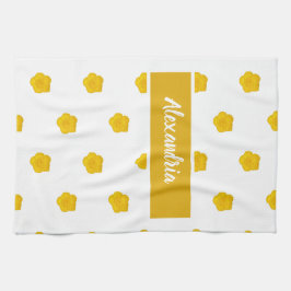 Paño De Cocina White With Yellow Wildflower Photos Custom Name