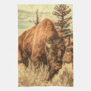 Paño De Cocina Wild Woodland Bison