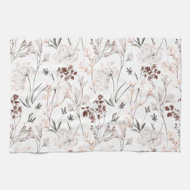 Paño De Cocina Wildflower minimalist elegant leaves soft floral  (Horizontal)