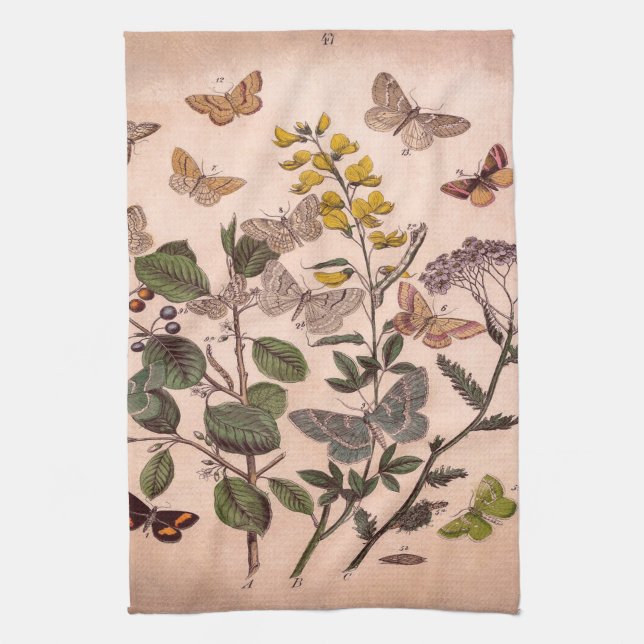 Paño De Cocina Wildflowers florales botánicos del ilustracion del (Vertical)