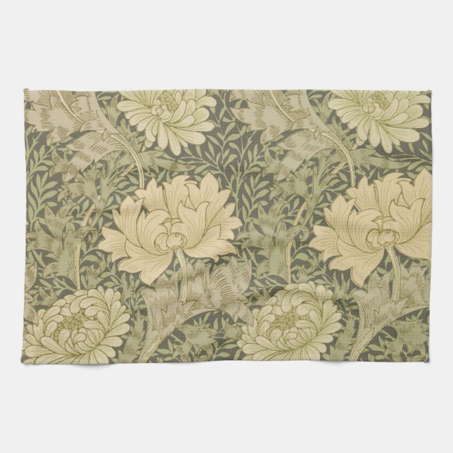 Paño De Cocina William Morris Chrysanthemum Sage Flower (Horizontal)