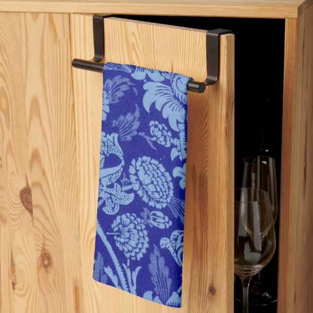 Paño De Cocina William Morris - Cocina Indigo Blue Wey Fabric Par (Pliegue de tercios)