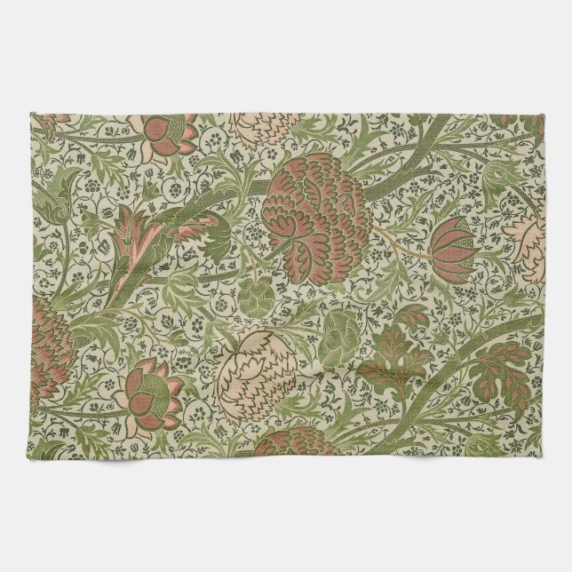 Paño De Cocina William Morris Cray Sage Flor Floral Botánica (Horizontal)