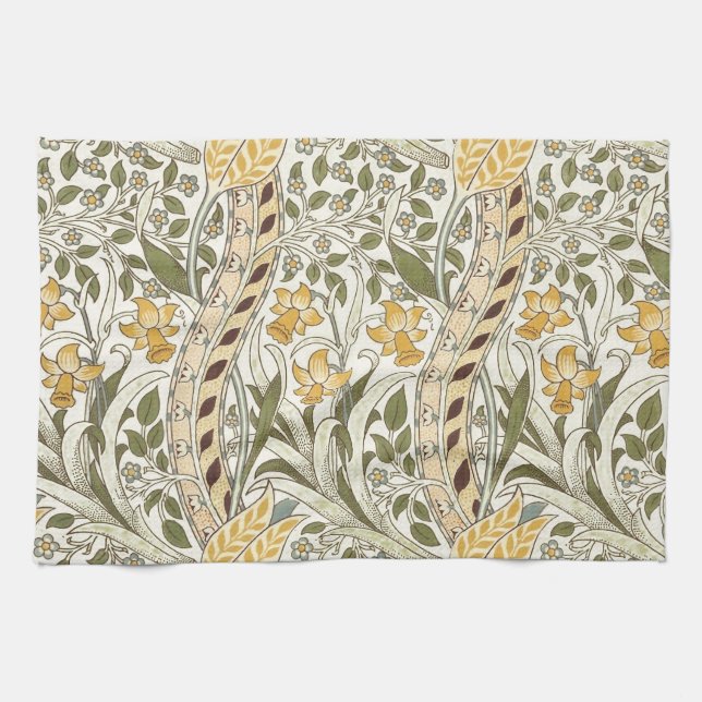 Paño De Cocina William Morris Daffodil Garden Flor Classic Bota (Horizontal)