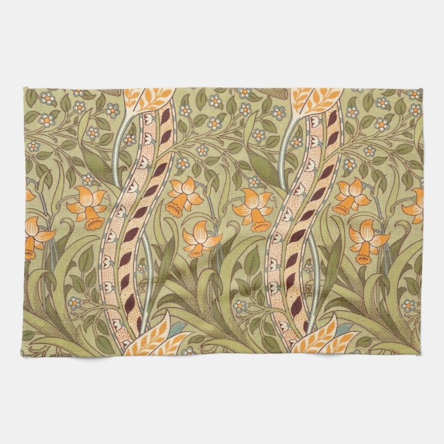 Paño De Cocina William Morris Daffodil Garden Flor Classic Bota (Horizontal)