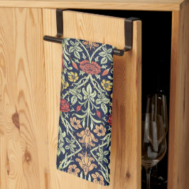 Paño De Cocina William Morris Flores Foliage Rojo amarillo verde