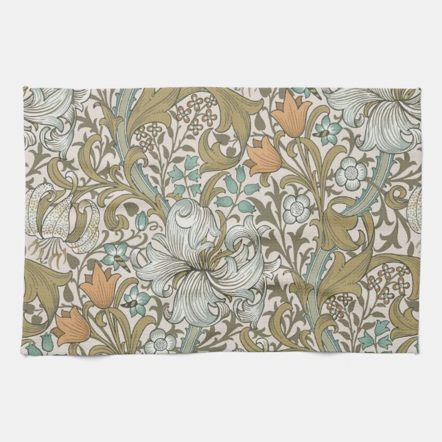 Paño De Cocina William Morris Golden Lily Blue Gold (Horizontal)