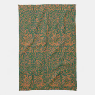 Paño De Cocina William Morris Hermano Conejo Ámbar Patrón Negro