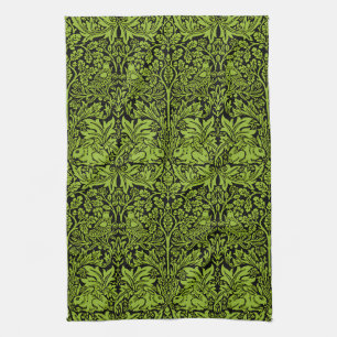 Paño De Cocina William Morris Hermano Conejo Verde Sabio Negro