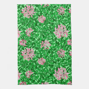 Paño De Cocina William Morris Honeysuckle, rosa y verde