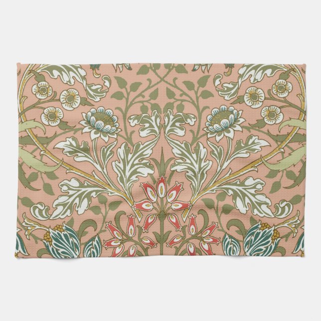 Paño De Cocina William Morris Hyacinth Flower Rosa Art (Horizontal)