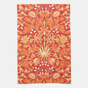 Paño De Cocina William Morris Hyacinth Print, Naranja mandarín