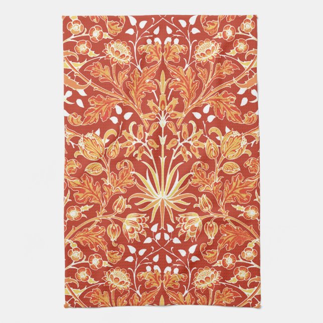 Paño De Cocina William Morris Hyacinth Print, Naranja mandarín (Vertical)