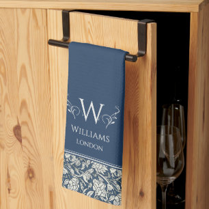 Paño De Cocina William Morris inspiró al Personalizado floral azu
