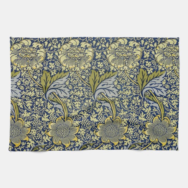 Paño De Cocina William Morris Kennet Floral Wallpaper Blue (Horizontal)