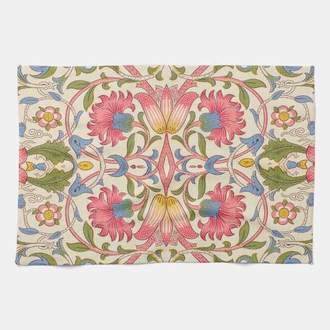 Paño De Cocina William Morris Lodden Patrón Floral Pastel  (Horizontal)