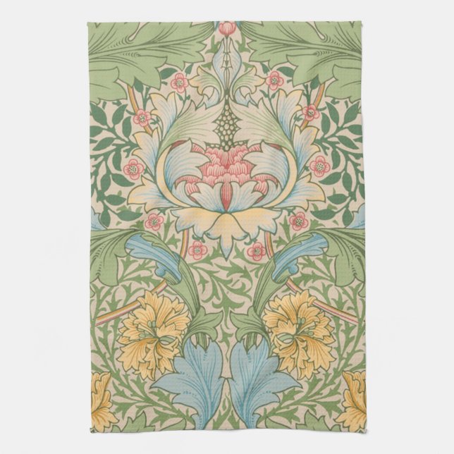Paño De Cocina William Morris Myrtle Flor Floral Botánica (Vertical)