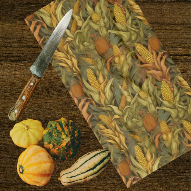 Paño De Cocina William Morris Otoño Maíz Retro  (Fun William Morris Autumn kitchen towel!)