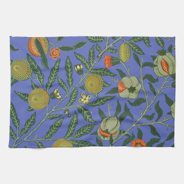 Paño De Cocina William Morris Papel de fondo azul granate (Horizontal)
