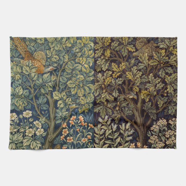 Paño De Cocina William Morris Pheasant Bird Tree Flower (Horizontal)