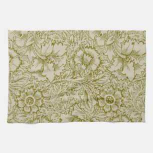 Paño De Cocina William Morris Poppy Classic Floral Green
