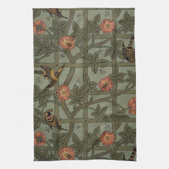 Paño De Cocina William Morris Trellis Wallpaper Art (Vertical)