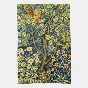 Paño De Cocina William Morris Vintage Faisán Ardilla Flor