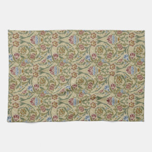 Paño De Cocina William Morris Vintage Floral Blue Pink Brocade