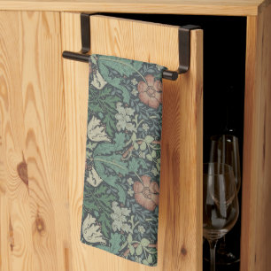 Paño De Cocina William Morris Vintage Floral Pink Green Compton