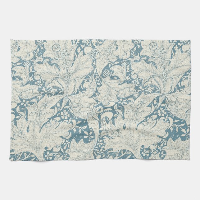 Paño De Cocina William Morris Wallflower damasco azul floral (Horizontal)