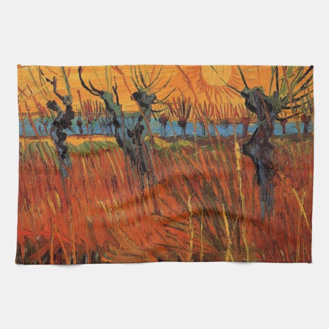 Paño De Cocina Willows at Sunset de Vincent van Gogh (Horizontal)