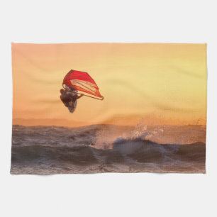 Paño De Cocina Windsurf En El Sunset Surfer Sailboarding