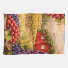 Paño De Cocina Wine Country Harvest Grapes Tea Towel – Vineyard