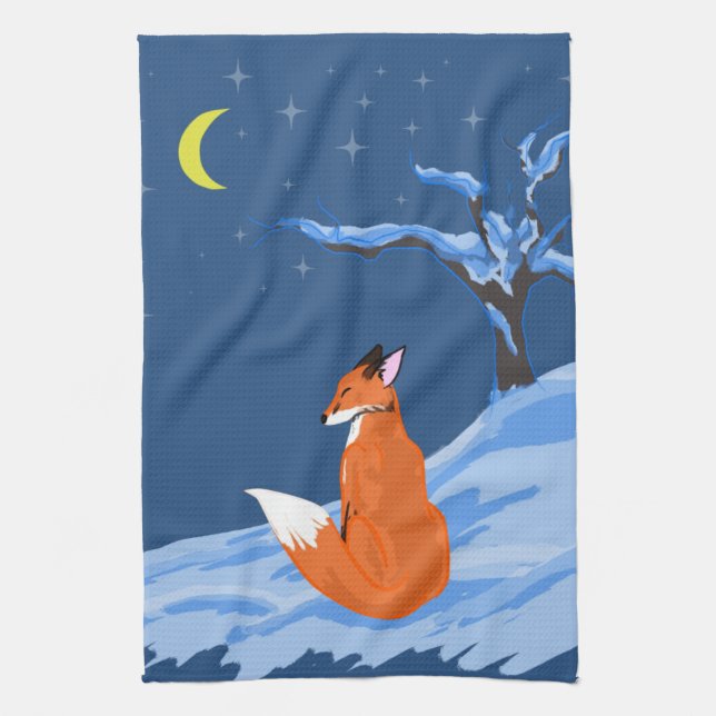 Paño De Cocina Winter Night Fox (Vertical)