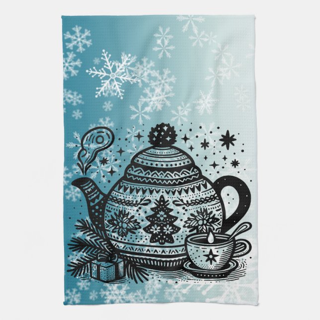 Paño De Cocina Winter Tea Kettle (Vertical)