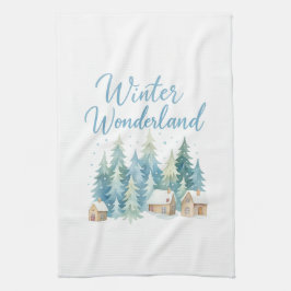 Paño De Cocina Winter Wonderland Snowy Village 