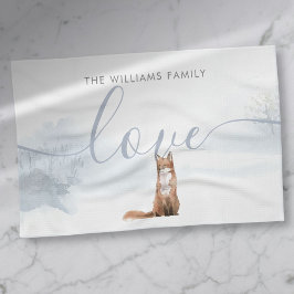 Paño De Cocina Winter Woodland Fox Family Name Love