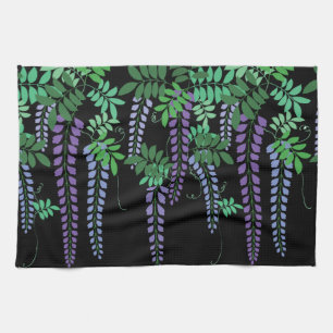 Paño De Cocina Wisteria púrpura Kimono floral Japonés