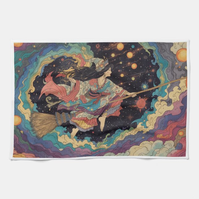 Paño De Cocina Witch tea towel (Horizontal)