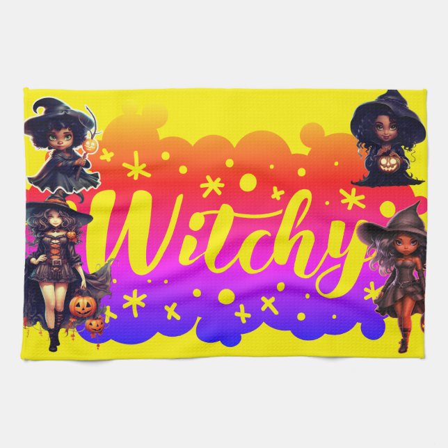Paño De Cocina Witchy Halloween (Horizontal)
