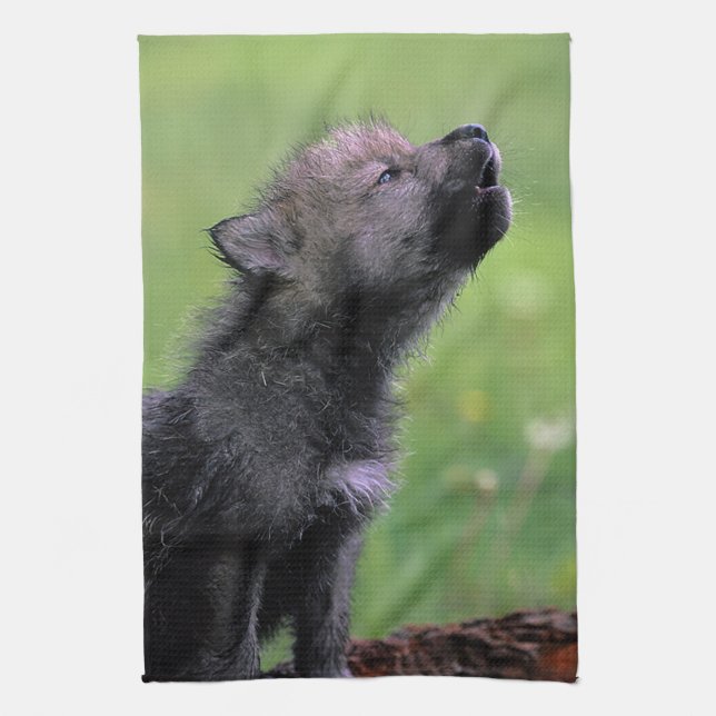 Paño De Cocina Wolf Cub Howling (Vertical)