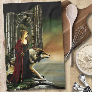 Paño De Cocina Wolf Fantasy Blonde Sorceress