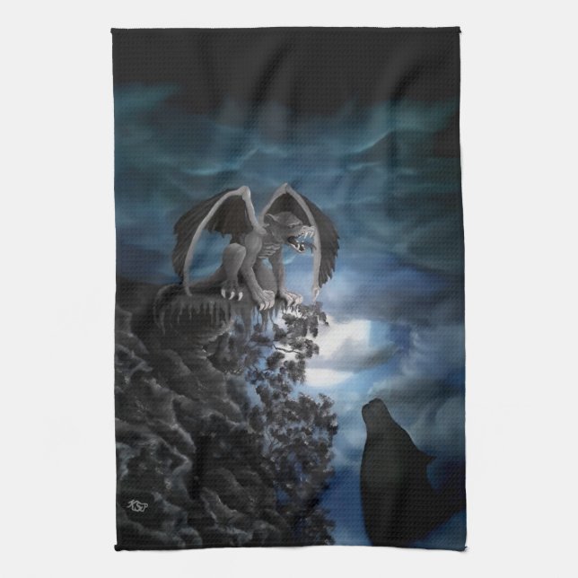 Paño De Cocina Wolf Moon - Wolf con Golem (Vertical)