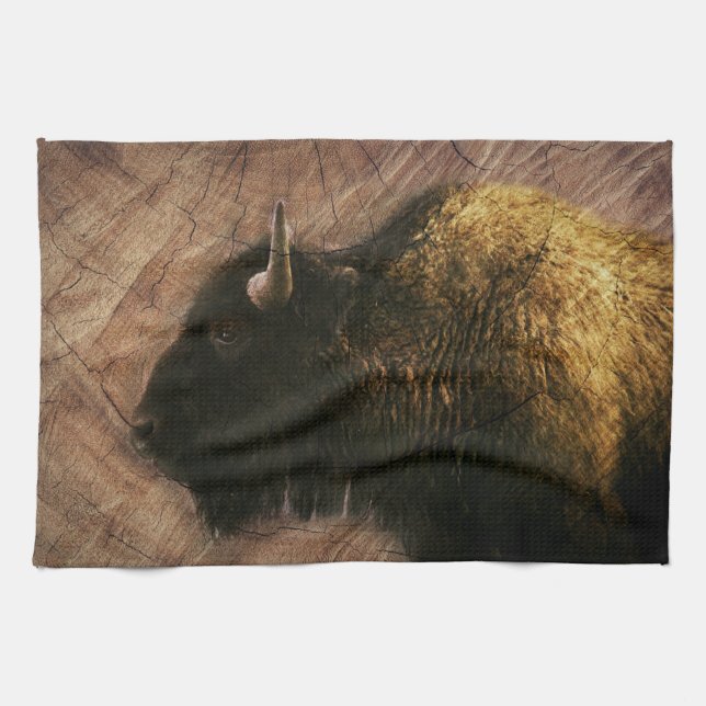 Paño De Cocina Wood Bison Buffalo (Horizontal)