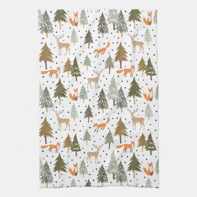 Paño De Cocina Woodland Animals Fox  (Vertical)