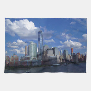 Paño De Cocina World Trade Center WTC el río Hudson de Manhattan