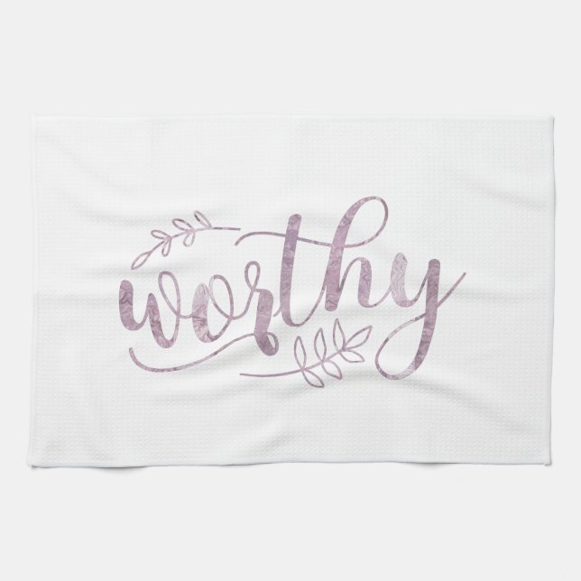 Paño De Cocina Worthy Boho Calligraphy (Horizontal)